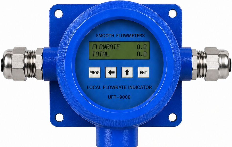 TCF Series Turbine Flowmeter with Meter Mounted Battery-Operated Flow Indicator